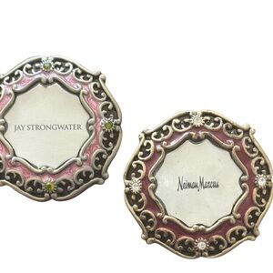 Jay Strongwater Mini Enamel Picture Frames with Swarovski Crystals - Set of 2